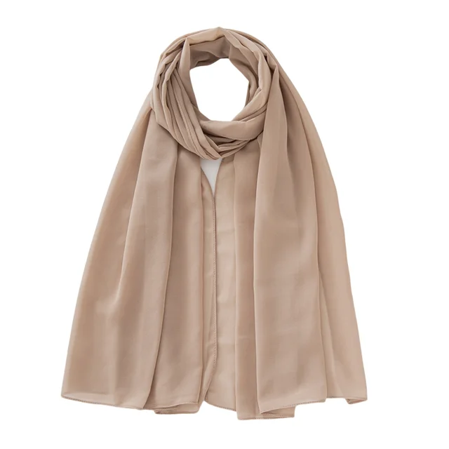 Women's Pure Color Pearl Chiffon Bubble Scarf Gauze Scarf 11 Style - Shop at LoveMi