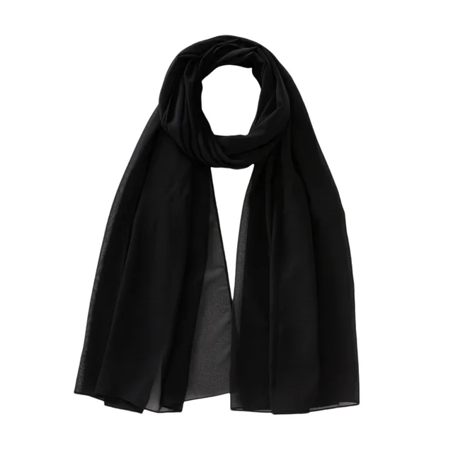 Women's Pure Color Pearl Chiffon Bubble Scarf Gauze Scarf 15 Style - Shop at LoveMi