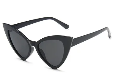 Women's Personalized Cat Eye Sunglasses Large Frame Vintage Sunglasses Sexy Catwalk Glasses Black - Shop at LoveMi