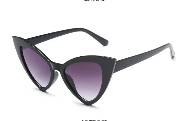 Women's Personalized Cat Eye Sunglasses Large Frame Vintage Sunglasses Sexy Catwalk Glasses Gray - Shop at LoveMi