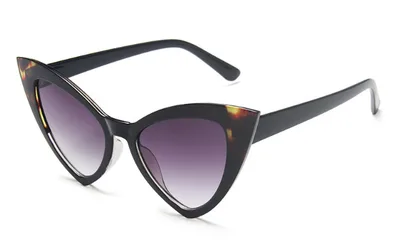 Women's Personalized Cat Eye Sunglasses Large Frame Vintage Sunglasses Sexy Catwalk Glasses Leopard Gray - Shop at LoveMi