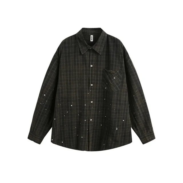 Men's And Women's Retro Loose fitting Versatile Blouse Splash Green - Shop at LoveMi