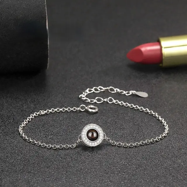 S925 Sterling Silver Disc Simple Design Bracelet White Gold - Shop at LoveMi