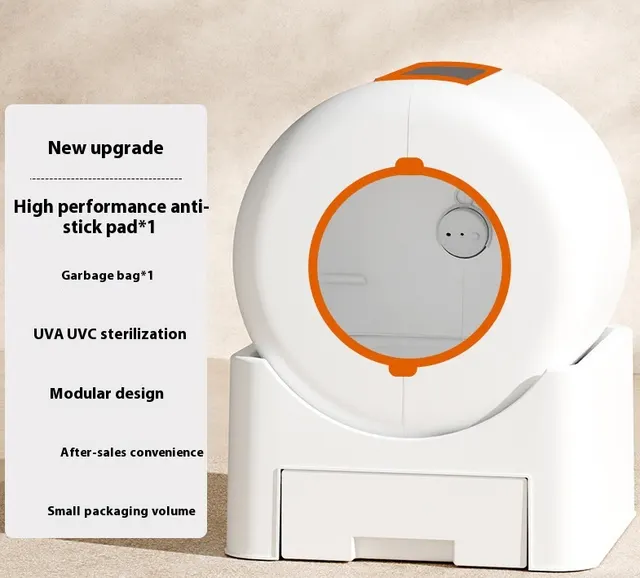 Intelligent Litter Box Fully Enclosed Anti splash Automatic Cleaning Deodorant White - Shop at LoveMi