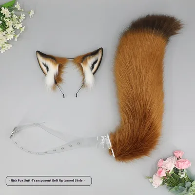 Simulation Animal Ears Hair Accessories Plush Headband Nick Fox Suit Transparent Belt - Shop at LoveMi