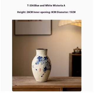 New White Ceramic Vase Table Top Handmade Living Room - Type A - View 1