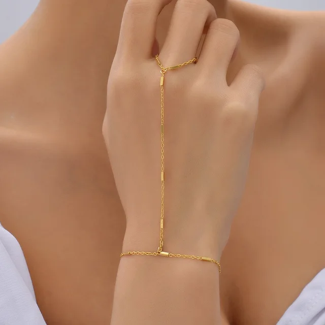 Women's Beach Ring Bracelet Integrated Chain Gold - Shop at LoveMi