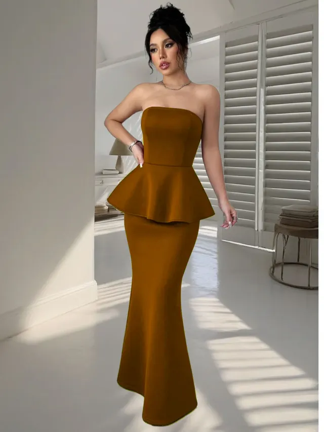 Western Style All matching Pure Desire Coat Skirt Brown - Shop at LoveMi