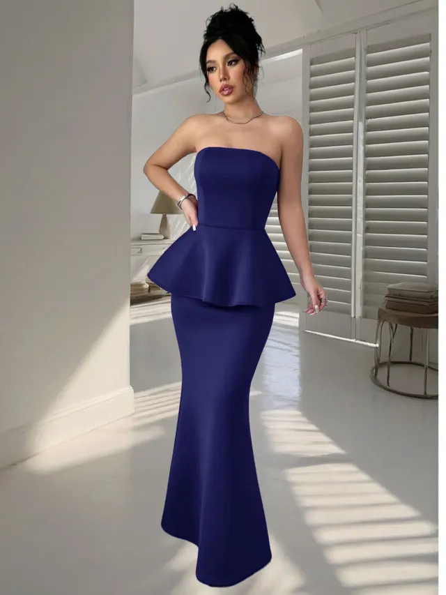 Western Style All matching Pure Desire Coat Skirt Dark Blue - Shop at LoveMi