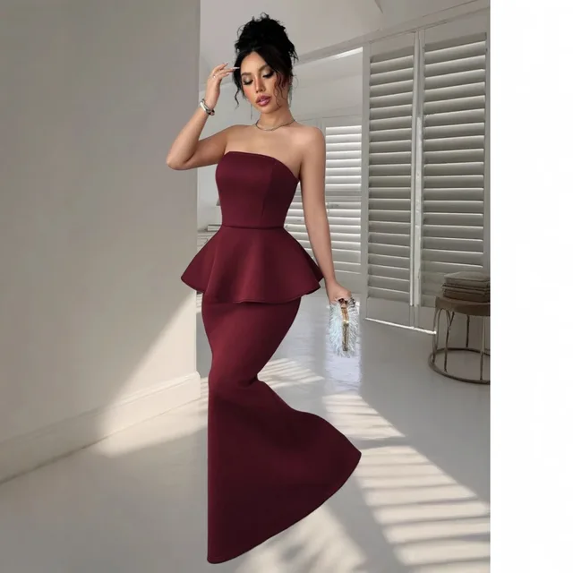 Western Style All matching Pure Desire Coat Skirt Wine Red - Shop at LoveMi
