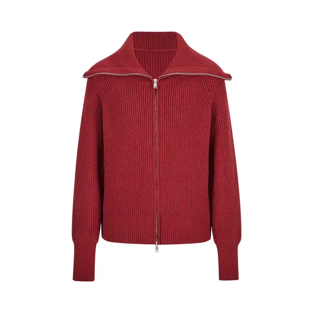 Thick Design Idle Style Sweater Coat Red - Shop at LoveMi
