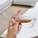 New Trendy Beige Nail Glasses Frame For Women - Transparent Frame