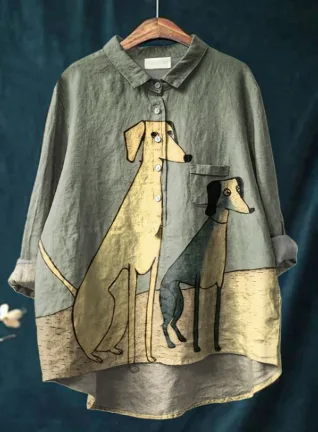 Women's Animal Print Hawaiian Long Sleeve Shirt Acs32 5Xl - Shop at LoveMi