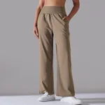 Women's Loose Sports And Leisure Yoga Pants - Lengthened Cocoa Color - View 1