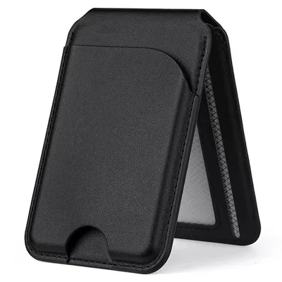 Rotating Shaft Folding Magnetic Card Holder Mobile Phone Bracket Black - Shop at LoveMi
