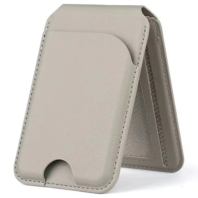 Rotating Shaft Folding Magnetic Card Holder Mobile Phone Bracket Gray - Shop at LoveMi