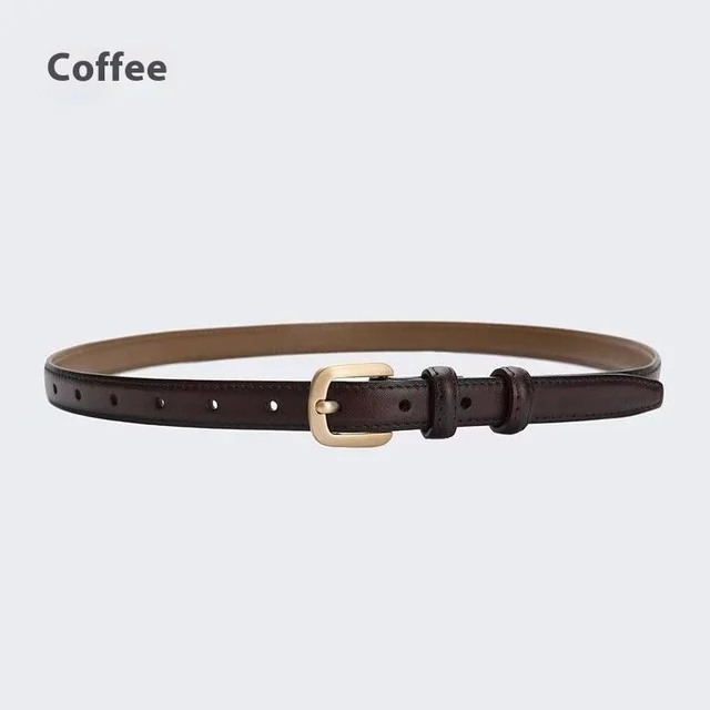 Pin Buckle Thin Belt Women's All match Decoration Simple Coffee - Shop at LoveMi