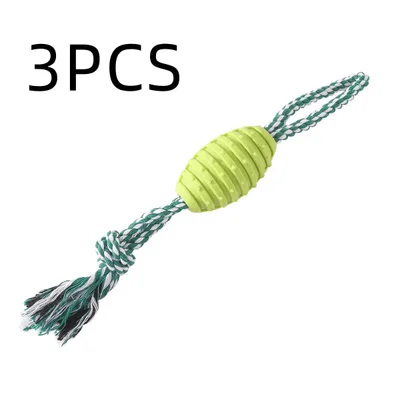 Dog Molar Toy Big Bends And Hitches Pet Relieving Stuffy Ball Of Cotton Rope Green 3Pcs - Shop at LoveMi