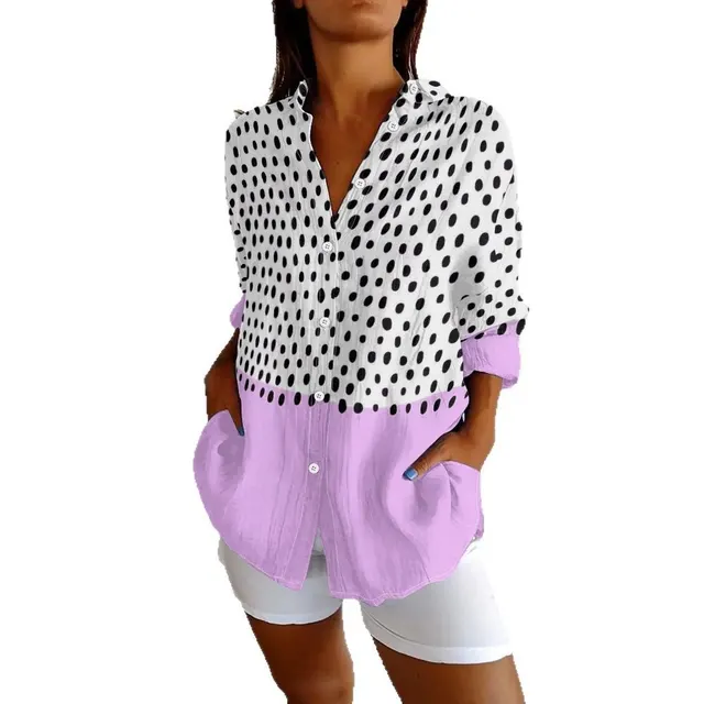 Long Sleeve Button Shirt Floral 3D Printed Women Blouse 4D838 - Shop at LoveMi