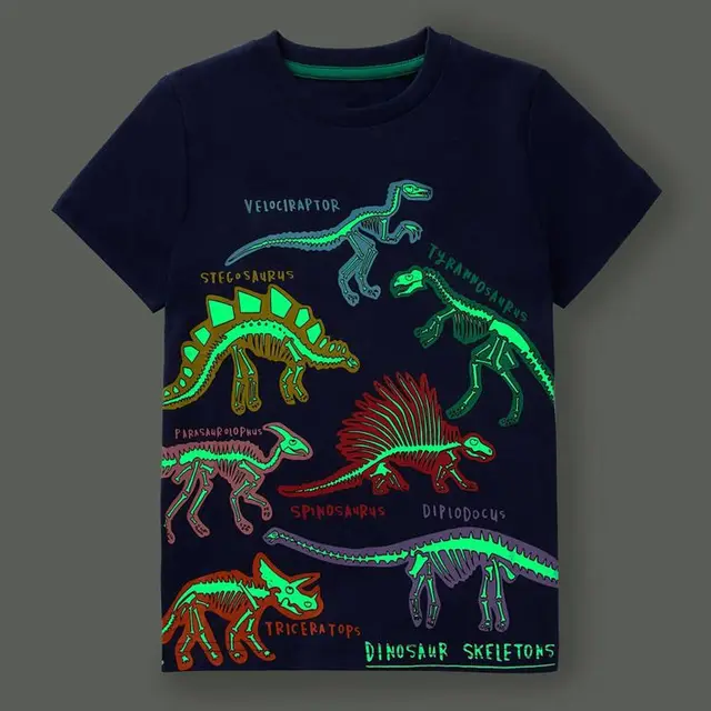 Children's Luminous Shark Pattern Short sleeved T shirt 67131Style - Shop at LoveMi
