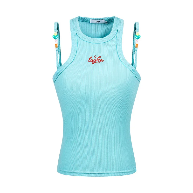 Women's Thread Fitted Slimming Knitted Top - Sea Blue