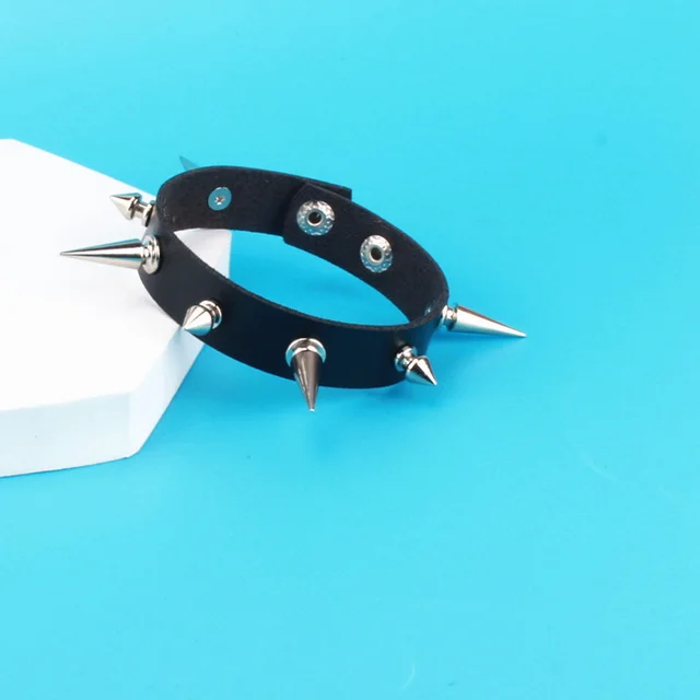 European And American Punk Gothic Fashion Couple Leather Bracelet Black - Shop at LoveMi