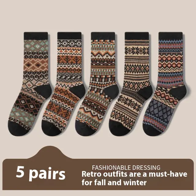 Retro Ethnic Style Socks For Women Deodorant 7 Combination - Shop at LoveMi