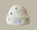 Color Button Rabbit Fur Hat-Av
