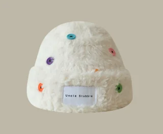 All-match Face Slimming Bucket Hat Warm Knitted Hat Beret - Colour Button Rabbit Fur Hat