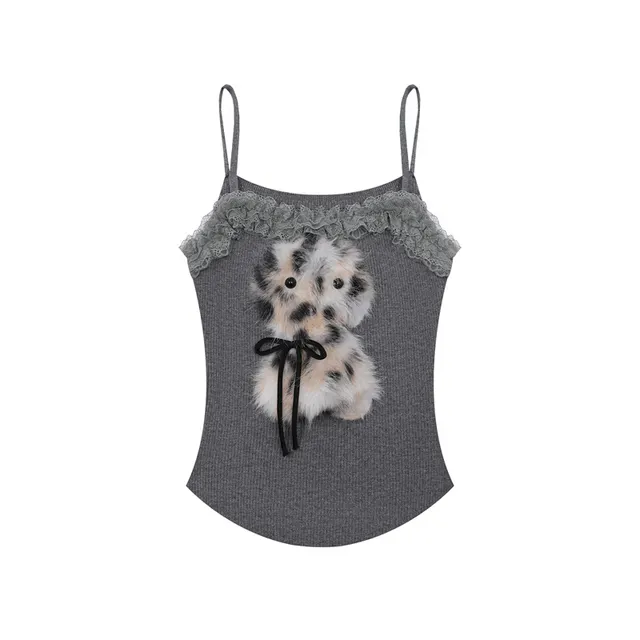 American Retro Hot Girl Camisole Gray - Shop at LoveMi