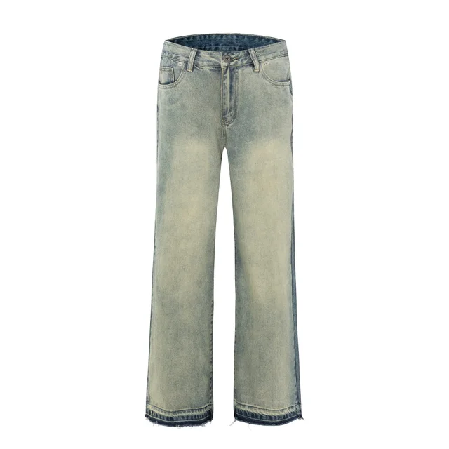 American Style Street Fashion High Street Personality Denim Trousers Blue - Shop at LoveMi