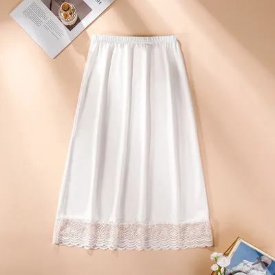 Anti exposure Lining Half length Slip Dress Long Anti penetration Hanfu Inner Wear White 70Cm - Shop at LoveMi