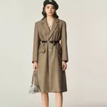 Autumn And Winter Classic Retro Mid-length Coat Brown Suit Jacket - Coffee Color