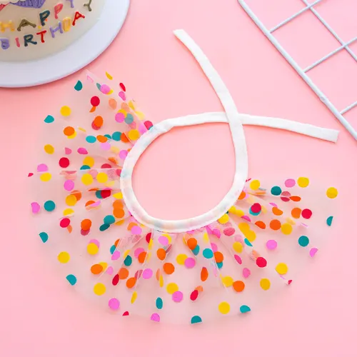 Pet Polka Dot Lace Bib Dog Birthday Suit Bib Colorful Dots - Shop at LoveMi