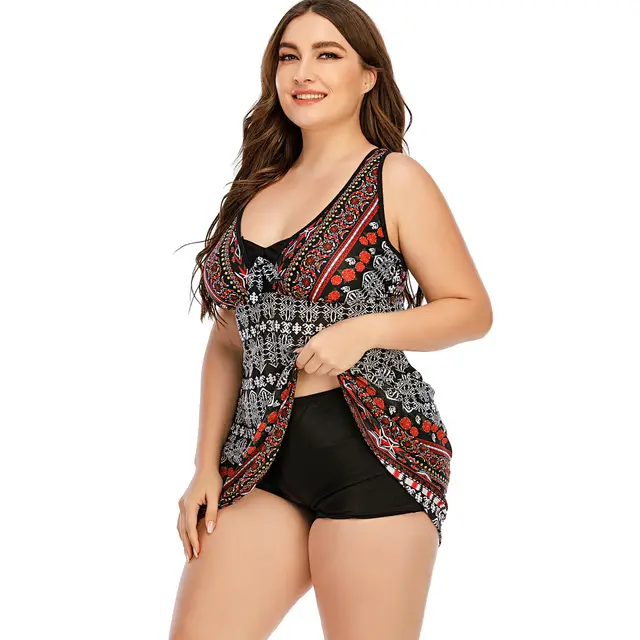 Skirt Two piece Boxer Swimsuit Female Lady Swimsuit Bikini Picture Color - Shop at LoveMi