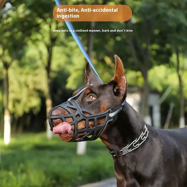 Adjustable Anti Bite Reflective Dog Mouth Cover Black - Shop at LoveMi