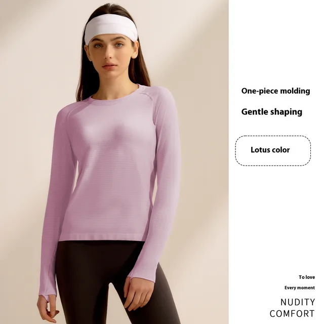 Sports Top Long Sleeve Running Fitness Clothes Sweet Pink - Shop at LoveMi