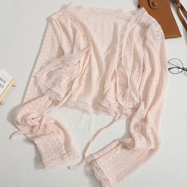 Summer New Suspender Skirt Small Shawl Blouse Outer Wear Pink - Shop at LoveMi