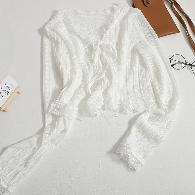 Summer New Suspender Skirt Small Shawl Blouse Outer Wear White - Shop at LoveMi