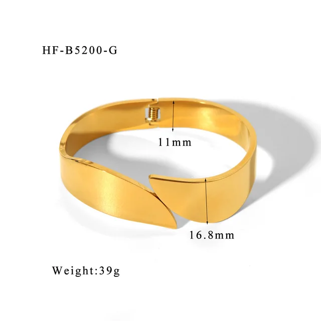 Hip Hop Style Exaggerated Wide Surface Simple Style Fine Polishing Mirror Personalized Opening Bracelet Heavy Industry Hfb5200G - Shop at LoveMi