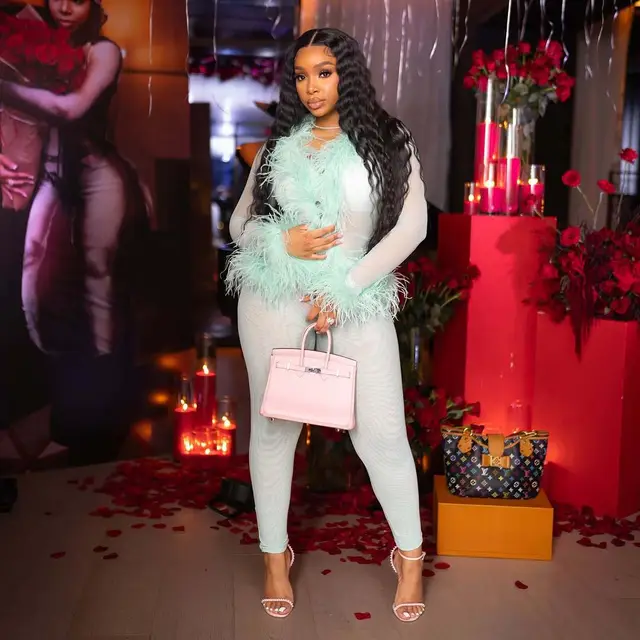 Fur Collar Trendy Lace Up Top Tight Stretch Trousers Suit Azure - Shop at LoveMi