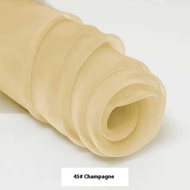 Fine meshed Organza Fabric Yarn Sheer Yarn Wedding Dress 45 Champagne - Shop at LoveMi