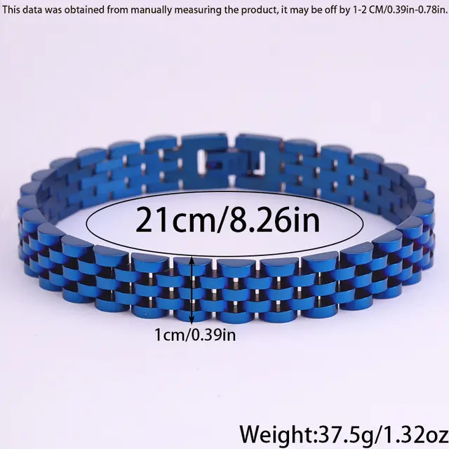 Stainless Steel Bracelet Light Luxury High Sense 21X10Mm Blue Five Beads - Shop at LoveMi