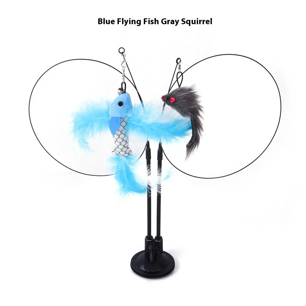Pet Toy Cat Sucker Teaser Blue Flying Fish Gray Mouse - Shop at LoveMi