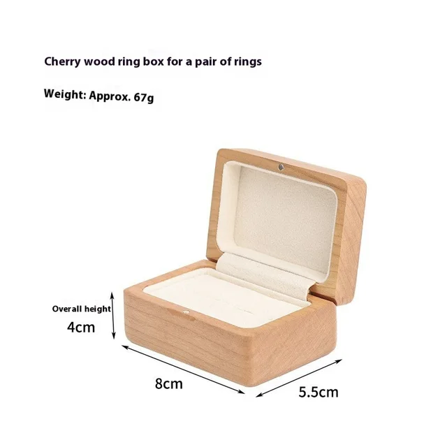 Black Walnut Solid Wood Ring Box Light Luxury Exquisite Jewelry Portable Cherrywood Pairs Of Rings - Shop at LoveMi