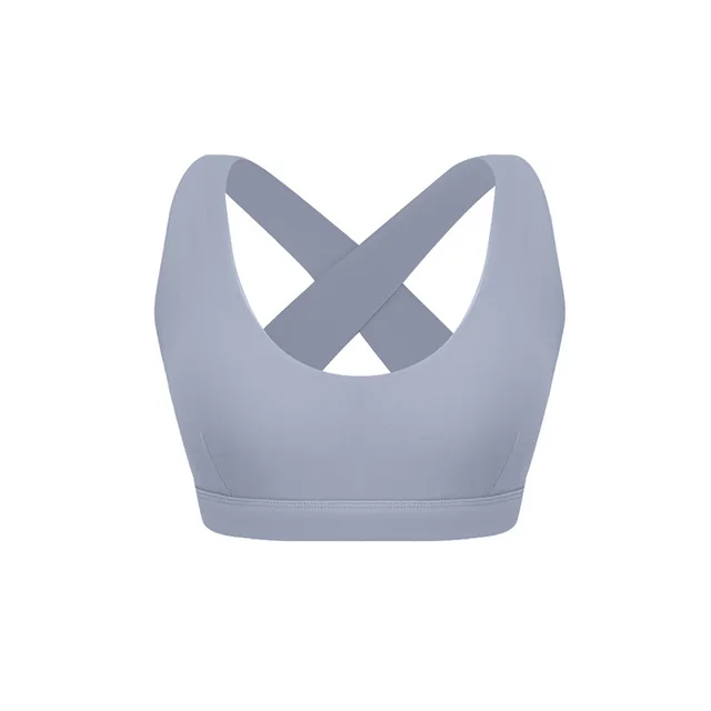 X type Hollow out Beauty Back High Elastic Sports Bra Rhino Gray - Shop at LoveMi