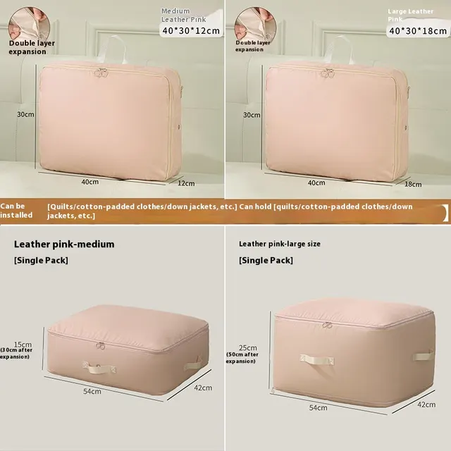 Clothes Case Travel Portable Home Waterproof And Moisture proof Package Leather Pink - Shop at LoveMi