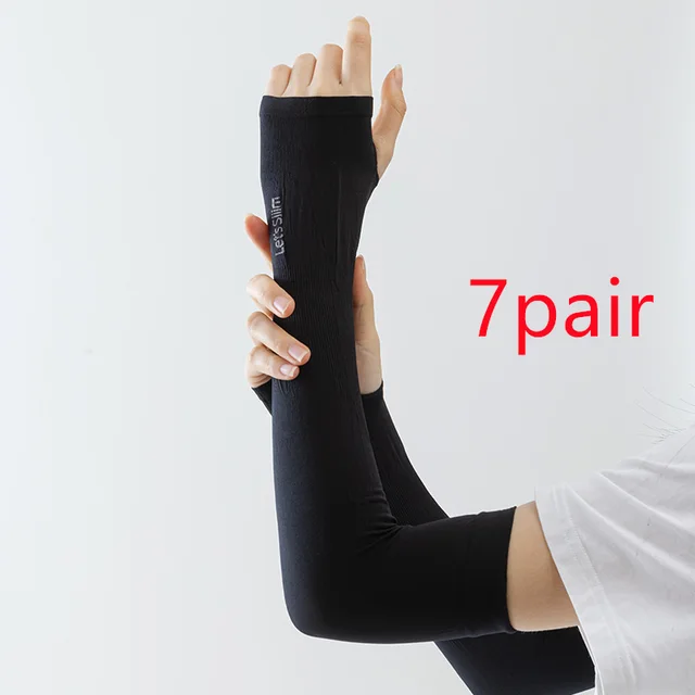 Summer Sun Protection Women's Men's Oversleeves Outdoor Black7Pair - Shop at LoveMi