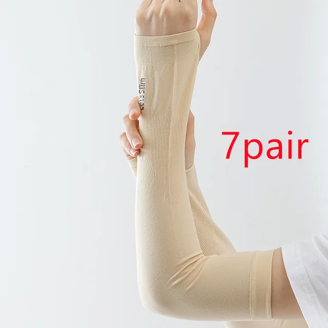 Summer Sun Protection Women's Men's Oversleeves Outdoor Skin Color 7Pair - Shop at LoveMi