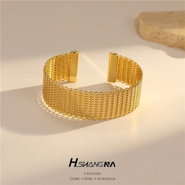 European And American Simple And Light Luxury Temperament Ring Open ended Bracelet 14K Gold Xz315 - Shop at LoveMi